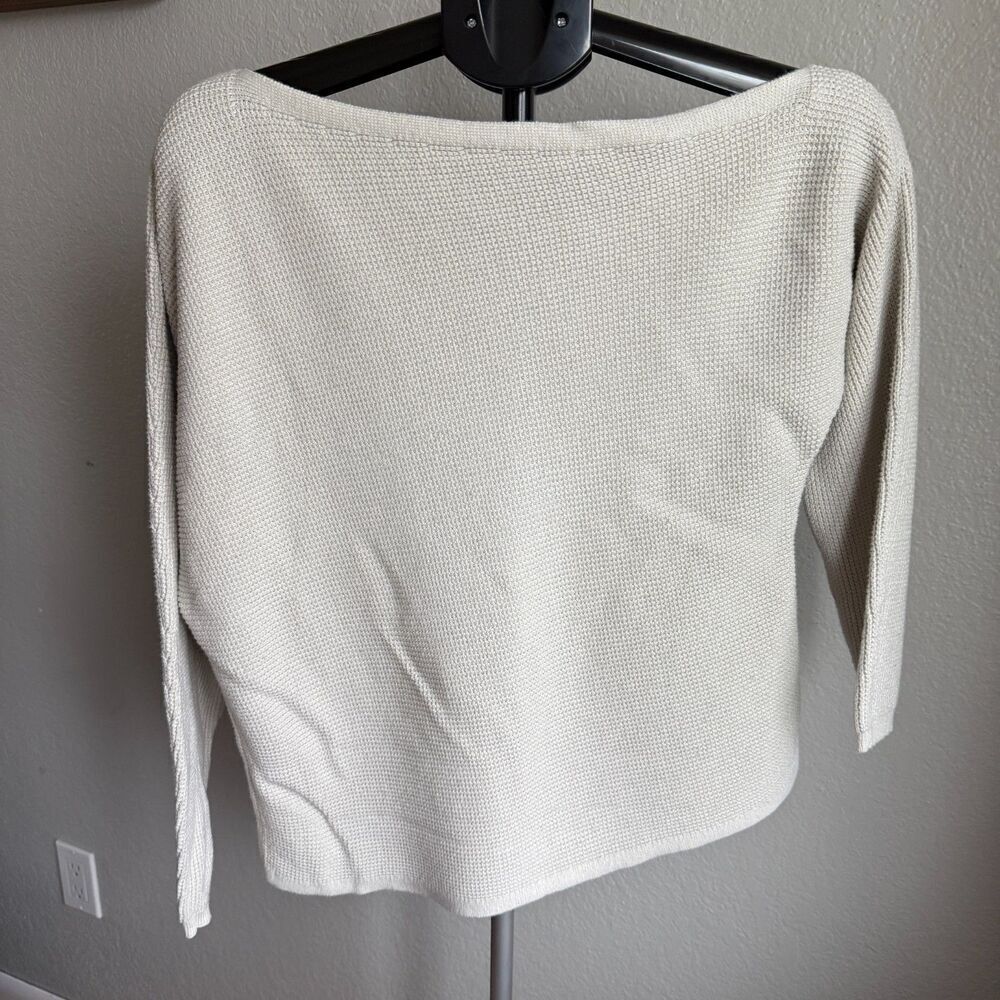 Treasure and Bond Cool Summer Waffle Knit Asmmetrical Sweater Women's Large